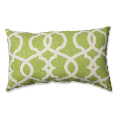 - 512761 Almohada rectangular hoja damasco celosía, verde beige Foto 1 de 2