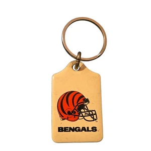 CINCINNATI BENGALS Vintage Logo NFL Officially Licensed Brass Keychain - Picture 1 of 2