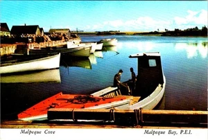 Malpeque Bay, PEI Kanada BUCHT ~ CABOT PARK CAMPINGBEREICH Boote ~ Dock 4 x 6 Postkarte - Bild 1 von 2