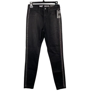 Mossimo Jeans Women's 00 24 High-Rise Jegging Black Denim Pants Silver Accents - Picture 1 of 7