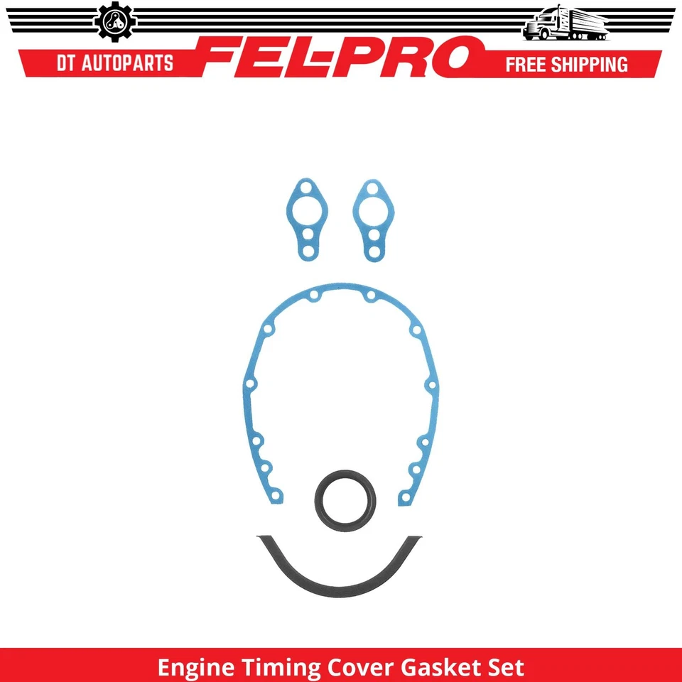 For 1980-1990 GMC B6000 5.7L V8 Engine Timing Cover Gasket Set Fel-Pro 1981 1982 - Image 1 of 1