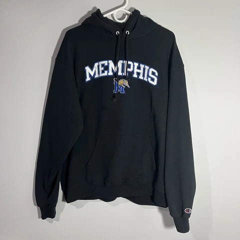 Vintage Champion Eco Memphis Tigers Black Pullover Sweatshirt Hoodie Mens XL L/S Cover