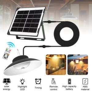 Solar Pendant Light Outdoor Indoor LED Solar Powered Motion Sensor Shed Light - Picture 1 of 18