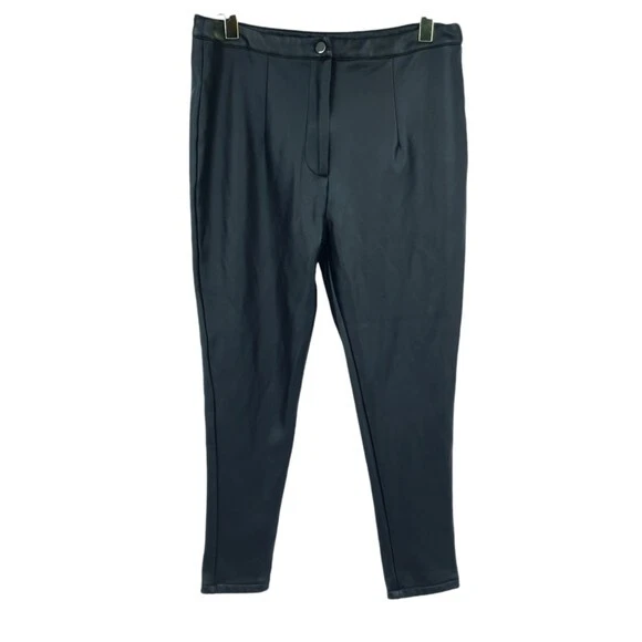 Leggings femininas Fashion Nova 1XL couro sintético forrado de lã elástica clubbing - Imagem 1 de 4