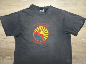 1980s Political vtg T Shirt FADED Black El Salvador Central America USA politics - Picture 1 of 6