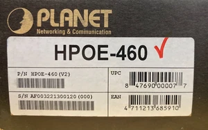 Planet HPOE-460 PoE adapter 4-Port 802.3at PoE+ Injector Hub - Picture 1 of 2