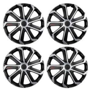 FOR SKODA CITIGO - 14" WHEEL TRIMS EVO BLACK & SILVER HUB CAPS COVER 4PC SET - Picture 1 of 4