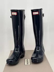 Hunter Womens Original Back Adjustable Boots 5 Navy Gloss Waterproof WFT1001RGL - Bild 1 von 6