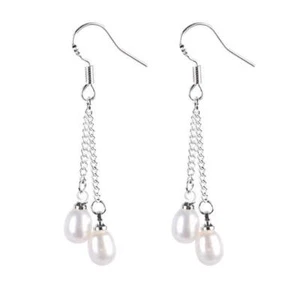 Fresh water pearl chain earrings SALE CLEARANCE - Picture 1 of 2
