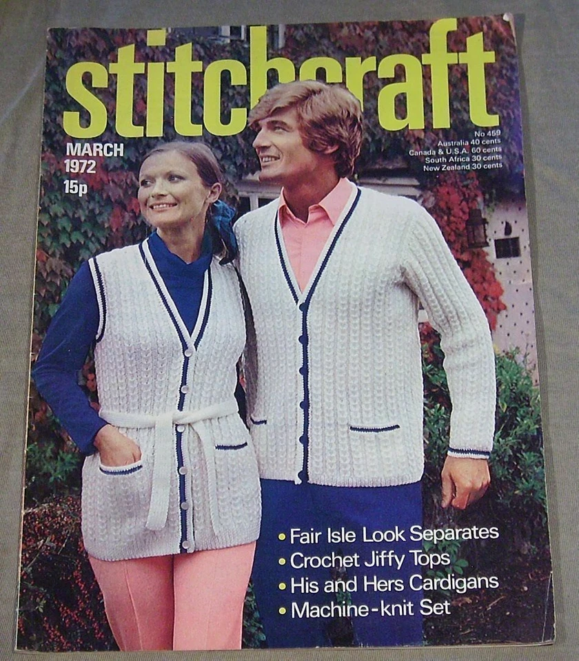 Stitchcraft March 1972 No. 459 - His Her Cardigans, Fair Isle Look Patterns - Image 1 of 1