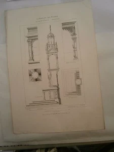 Planche gravure mobilier d'église de la Trinité Maitre autel - Picture 1 of 1