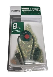 2-pack Indoor Footswitch Cord 3 Outlet 9' Green (for Christmas Light Tree..) - Picture 1 of 5