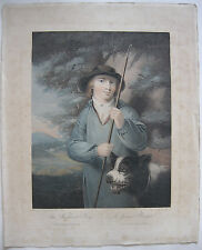 Shepherd Boy kolor Orig Aquatintaradierung 1801 W. Bond Schafhirte Schäferjunge