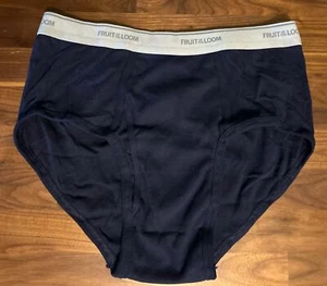 One Pair Mens Vintage Fruit Of The Loom Briefs Dark Blue Fashion Color XL - Picture 1 of 4