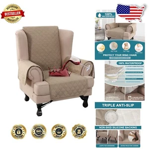 Elegant 100% Waterproof Wing Chair Cover - Non-Slip Furniture Protector - Picture 1 of 9