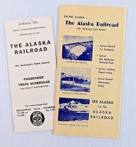Vtg Alaska Railroad Train Brochure & Schedule Mt McKinley Route 1961 - Picture 1 of 17