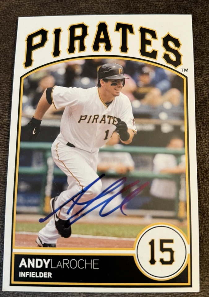 Foto postal 4x6 firmada por Andy LaRoche de los Piratas de Pittsburgh Foto 1 de 1