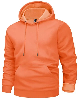 Мужские активные толстовки с капюшоном из флиса с подкладкой толстовки повседневные спортивные тренировки пуловер - Изображение 1 из 4