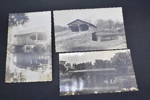 3 RPPC Covered Bridge Postcards (Fairfax Vt & More) - Picture 1 of 8
