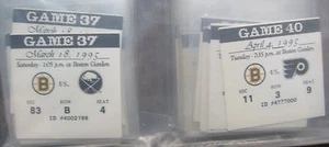 Boston Garden Andenken: Boston Bruins Ticket Stubs: (22) Säbel & (22) Flyer - Bild 1 von 1