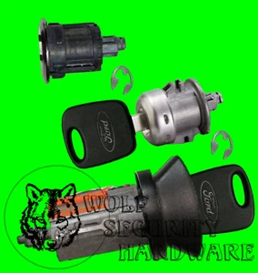 Juego de cilindros de encendido y llave trasera y de una sola puerta para Ford Lincoln 2 llaves PATS - Imagen 1 de 2