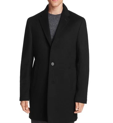 Abrigo de hombre Hugo Boss V7608 negro cachemir Walsh talla 44R Foto 1 de 2