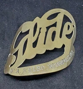 Vintage W.A. Kelso "GLIDE" Fahrrad Abzeichen Emblem ~ Indianapolis, IND ~ R60 - Bild 1 von 2