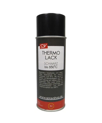 1x Auspufflack Spray schwarz bis 650°C 400ml Thermolack Motorlack Ofenlackspray - Bild 1 von 2