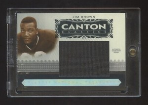 2006 NATIONAL TREASURES JIM BROWN CANTON HOF GAME WORN JUMBO JEJRSEY #ED 23/25