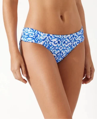 Tommy Bahama L73601 Blue Scrolls Reversible Shirred Bikini Bottom Size S - Image 1 of 3