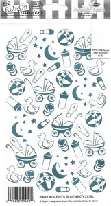 Láminas metálicas para frotar E-Z (acentos de bebé azul) pasatiempo artesanal en papel - ROY737BL - Imagen 1 de 2