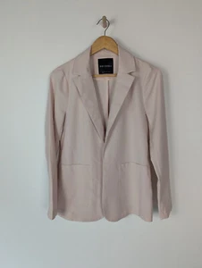 DECJUBA Womens Blazer Sz8 Blush Long Sleeve Open Unlined Light Jacket Work Event - Picture 1 of 7