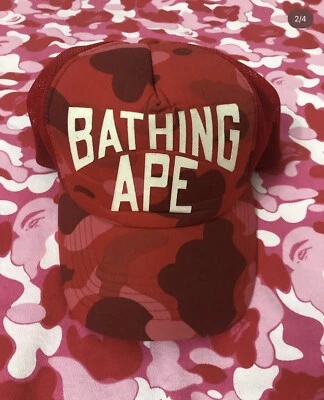 SOMBRERO DE CAMIONERO BAPE ROJO PHARRELL CAMUFLAJE Foto 1 de 4