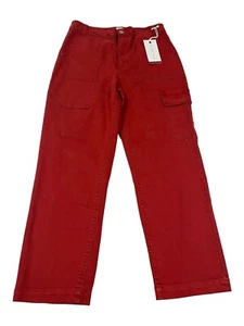 Risen High Rise Cargo Boyfriend Jeans Women’s Straight Leg Brick Size 11/30 NWT - Picture 1 of 15