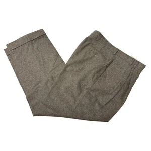 Vtg M Penner Gray Brown FLECK Dress Pants THICK Wool Slacks TWEED Trousers 34 - Picture 1 of 8