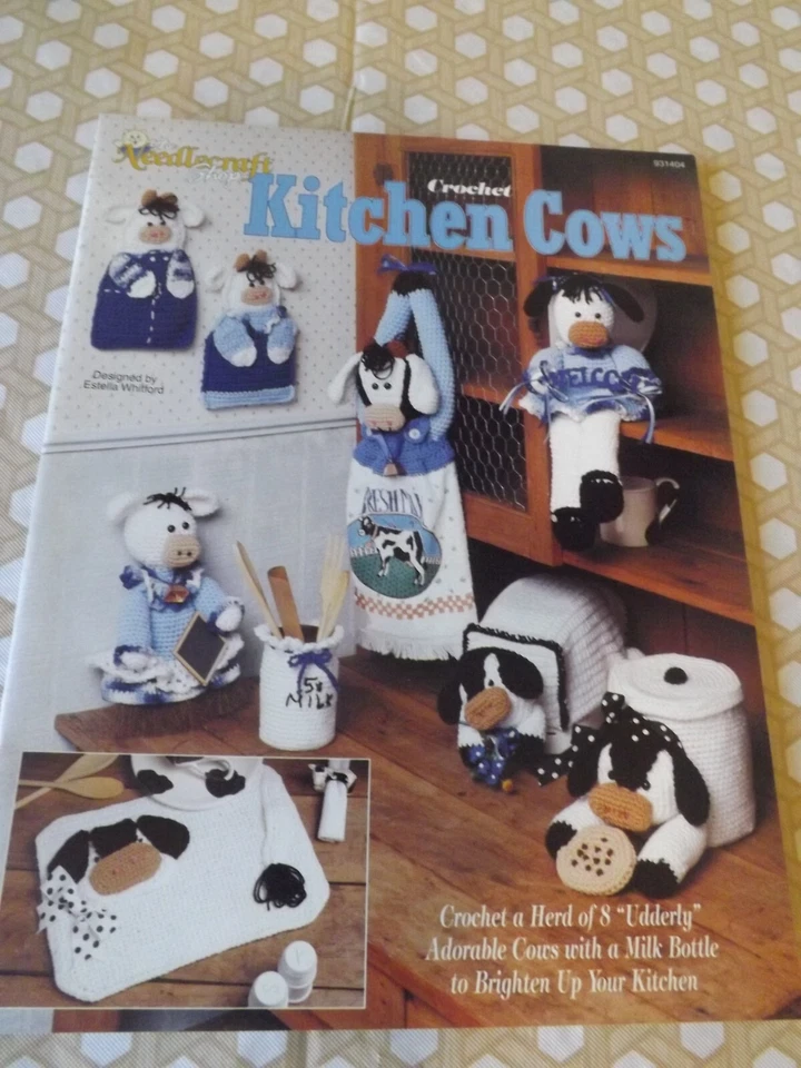 The Needlecraft Shop CROCHET KITCHEN COWS toaster cover, hot pads, placemat etc - Image 1 of 3