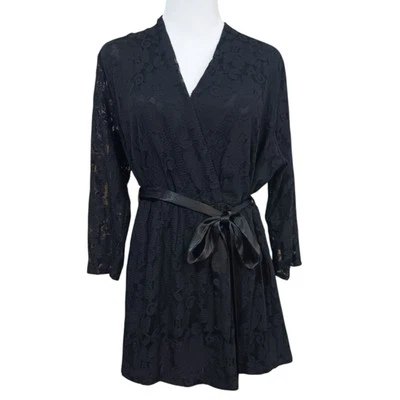 Blusa túnica larga ALFANI 1X/XL negra con encaje evento carrera romántica caprichosa Foto 1 de 4