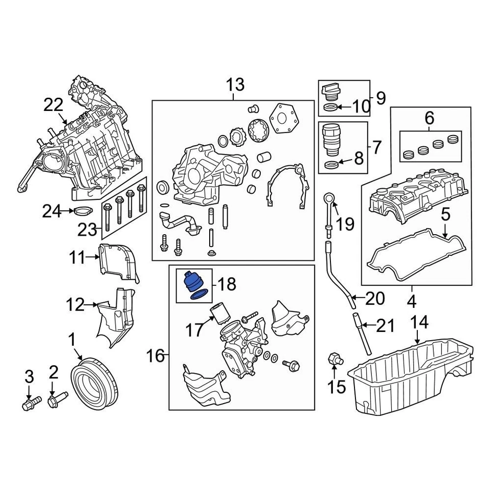 For Jeep Renegade 2015-2018 Jeep 68210983AA Engine Oil Filter Cover - Image 1 of 1