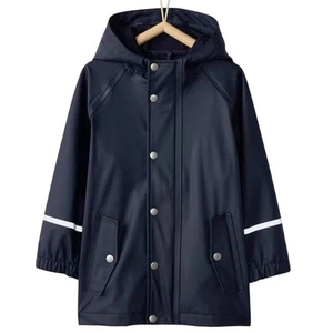 Hanna Andersson Blue Hello Rain Waterproof Hooded Jacket Girls Boys 8 / 130 cm - Picture 1 of 11