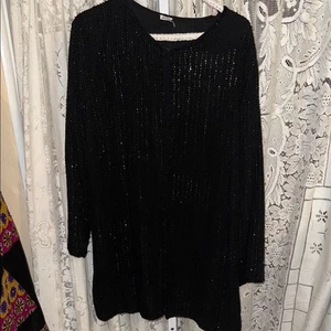 Schwarze Seidenjacke mit glitzernden Perlen - Bild 1 von 5