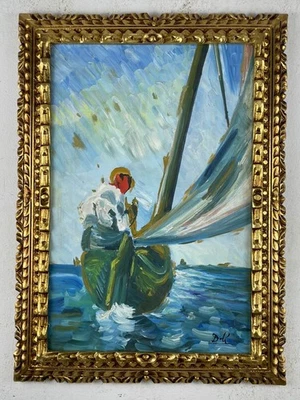 Pintura al óleo sobre lienzo de Salvador Dalí (hecha a mano) firmada y estampada Foto 1 de 4