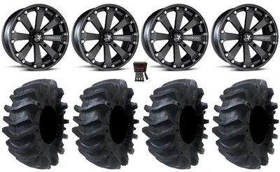 MSA Kore 14" Wheels Black 28" AquaTorque Tires Polaris Sportsman Foto 1 de 4