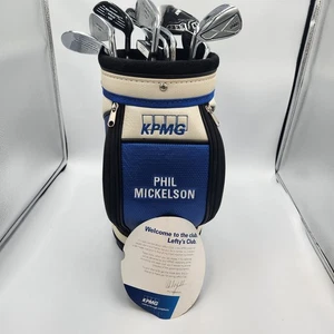 Phil Mickelson KPMG Commemorative Mini Golf Bag Set Of 11 Lefty Clubs - Picture 1 of 18