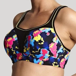 NWT Panache Sport 5021A 5021 Underwire J-Hook Convertible Bra - Electric Print - Picture 1 of 1