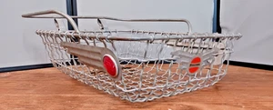 RAR Antiker Stromlinienförmiger Firestone Fahrradkorb Draht Metall Vorkrieg - Bild 1 von 13