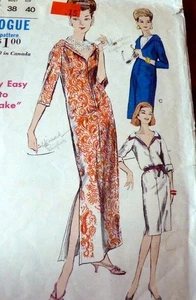 *LOVELY VTG 1960s DRESS VOGUE Sewing Pattern 18/38 - Picture 1 of 1