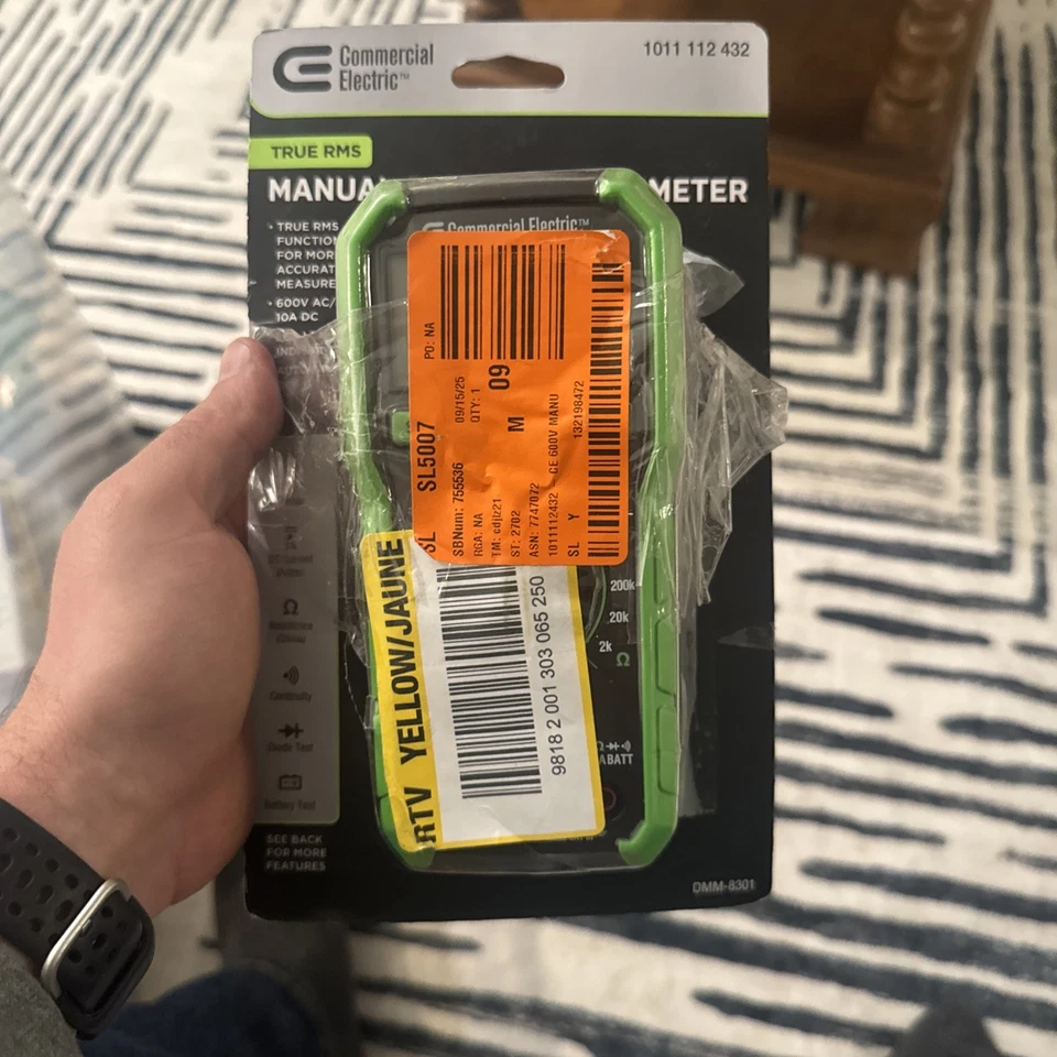 Multímetro digital elétrico comercial 600 volts True RMS alcance manual DMM-8301 - Imagem 1 de 4