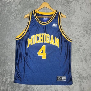 Camiseta deportiva de los Michigan Wolverines para hombre L 48 NCAA para principiantes de baloncesto Chris Webber #4 - Imagen 1 de 9