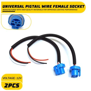 Extension Wire Pigtail Female P 9007 HB5 Head Light Harness Bulb Socket Connect - Picture 1 of 8