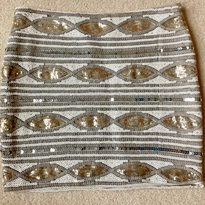 Agaci Gray White Sequin Skirt Size 6 - Image 1 of 4